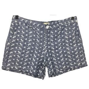 Chambray Festival Embroidered Coastal Beachy Lightweight Low Rise Shorts 6